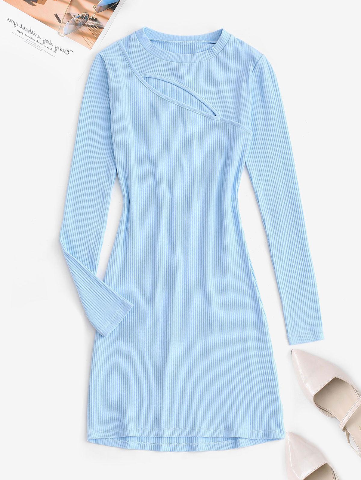 Ribbed Cutout Bodycon Dress