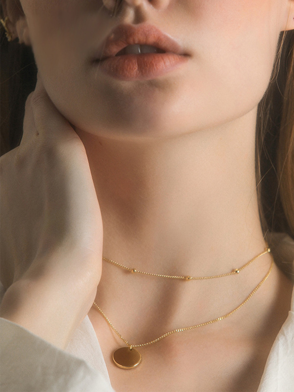 18k Gold Plated Dainty Gold Choker Arrow Bar Layering Long Necklace for Women