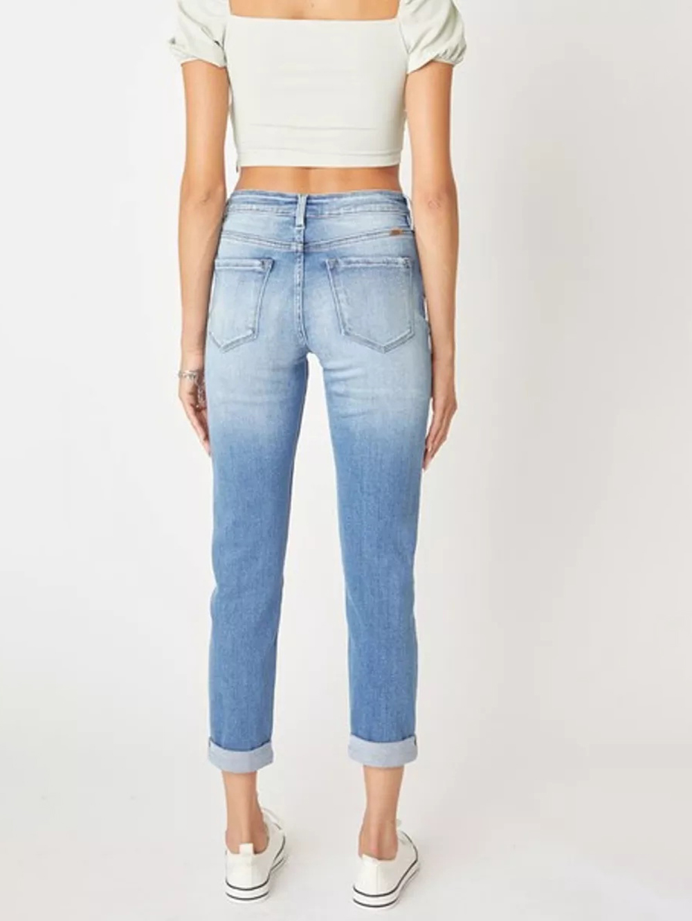 Don't Push My Buttons Girlfriend Denim- 2 Colors Option High waist Skinny Ankle free
