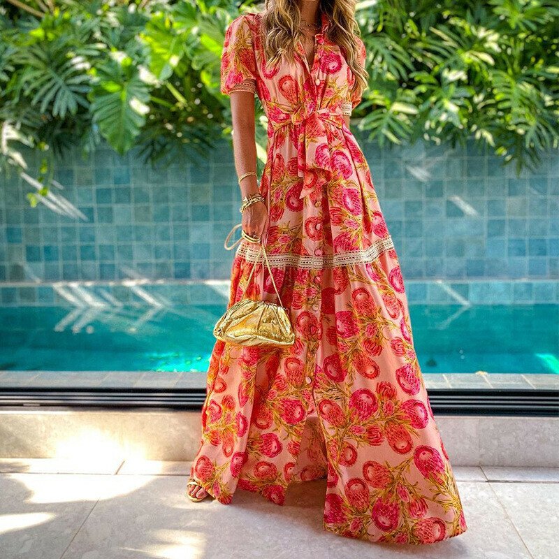 Printed Long Bohemian Dress