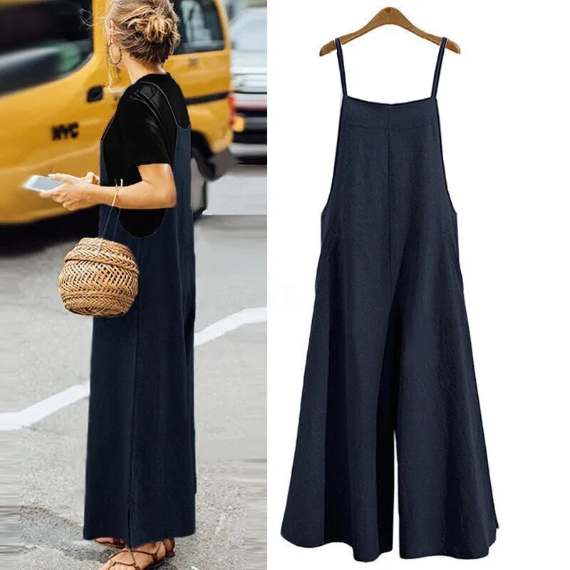 WOMEN'S OVERSIZED SLEEVELESS CASUAL JUMPSUIT