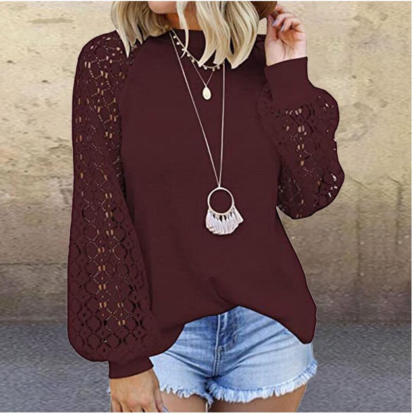 Elegant Lace Paneled Long Sleeve Shirt