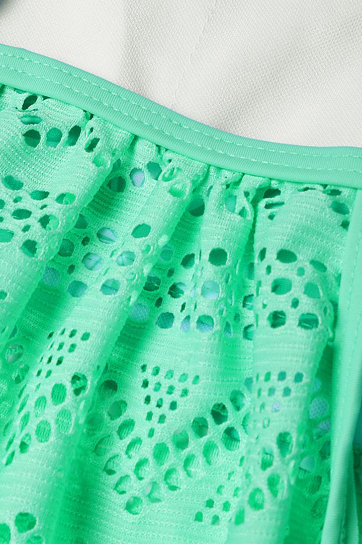 Plant Print Hollow Out Bikini Set