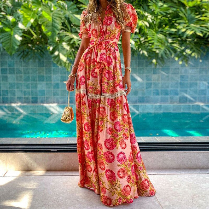 Printed Long Bohemian Dress