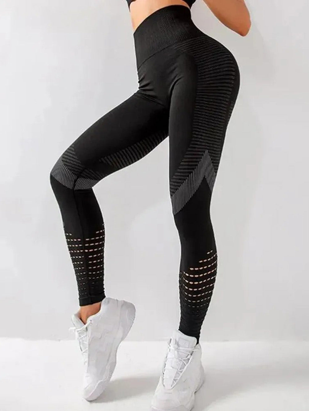 High Waist Hollow Out Butt Lifting Stretch Sports Leggings