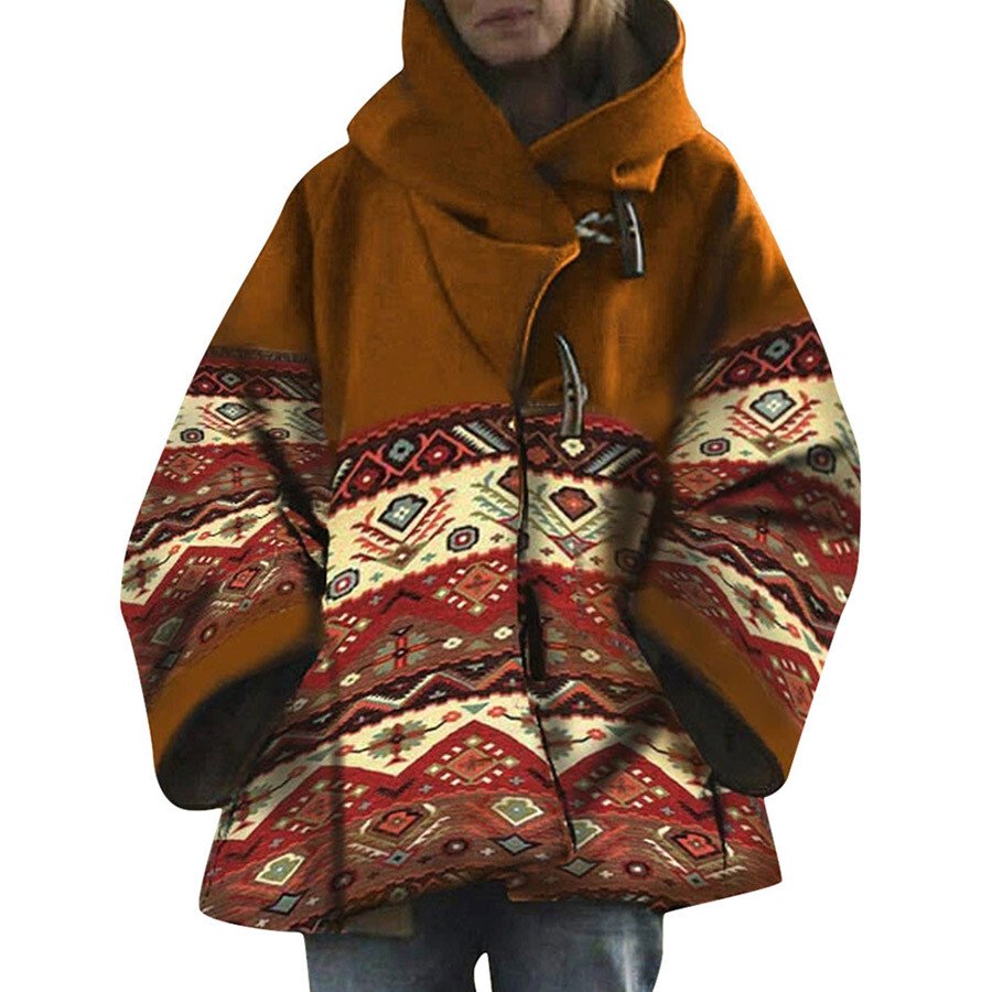 Ladies Western Vintage Print Woolen Jacket