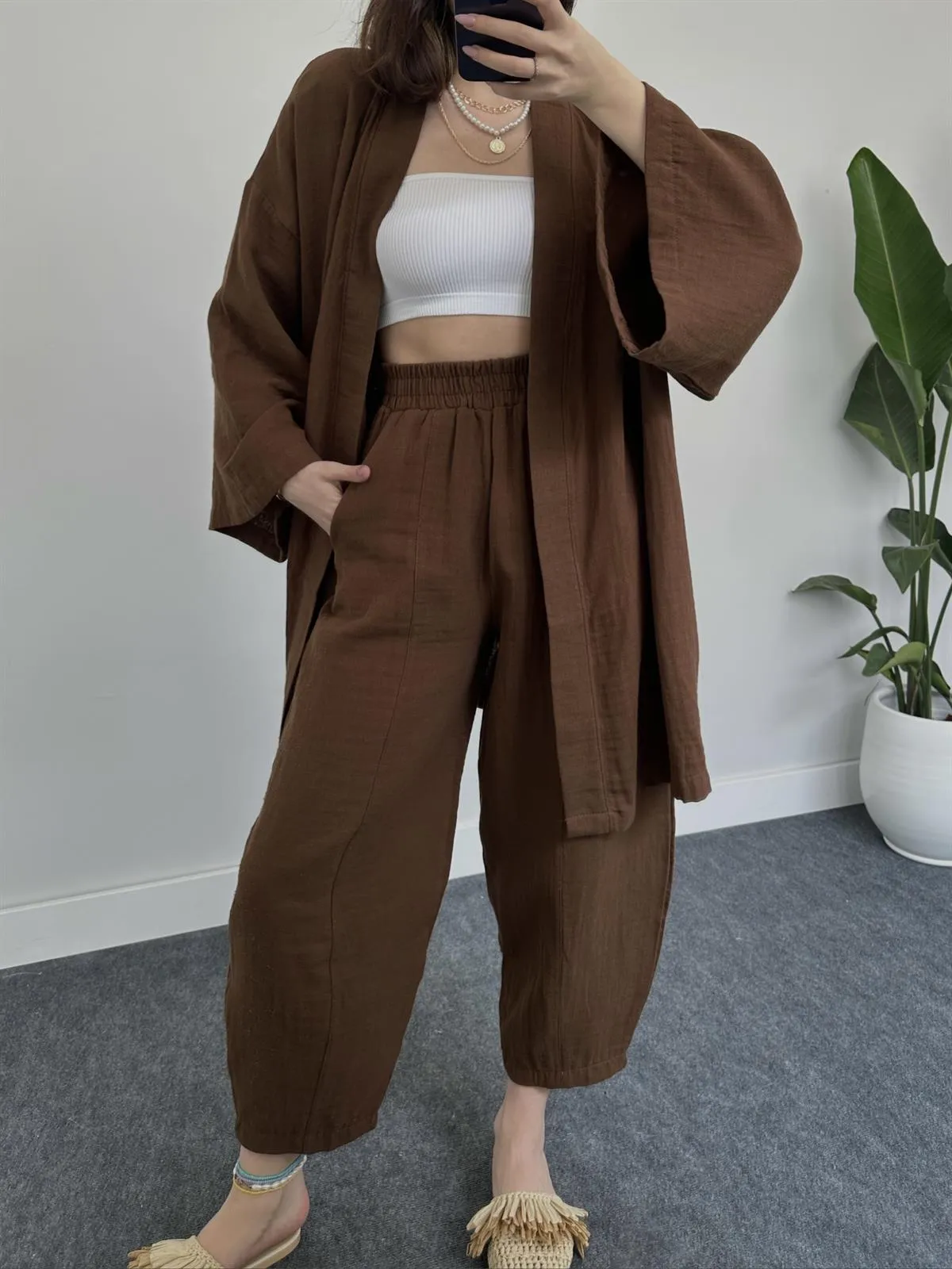 COMFORTABLE LOOSE KIMONO SET