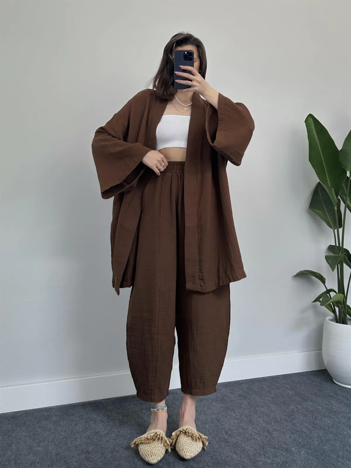 COMFORTABLE LOOSE KIMONO SET