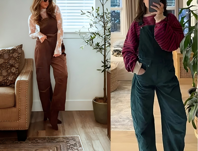 Women's wide-leg corduroy overalls, adjustable jumpsuit with pockets(BUY 2 FREE SHIPPING)