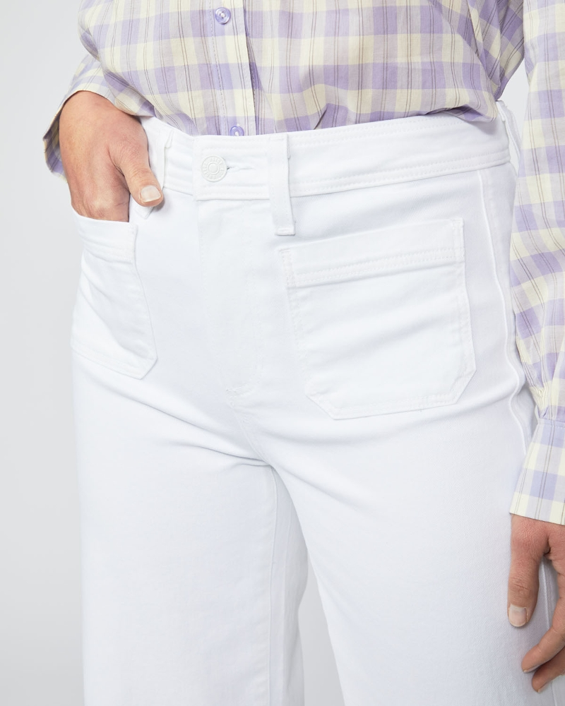 Crisp WHITE DENIM FLARE JEANS