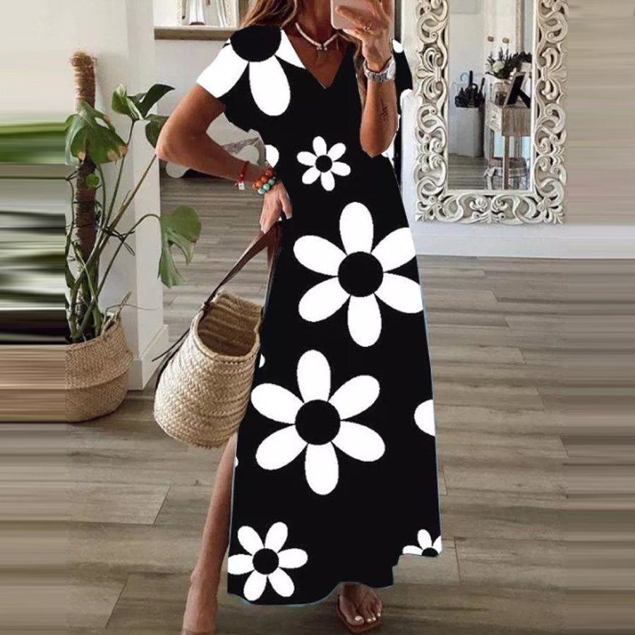 Women's Floral Print Casual Maxi Dress