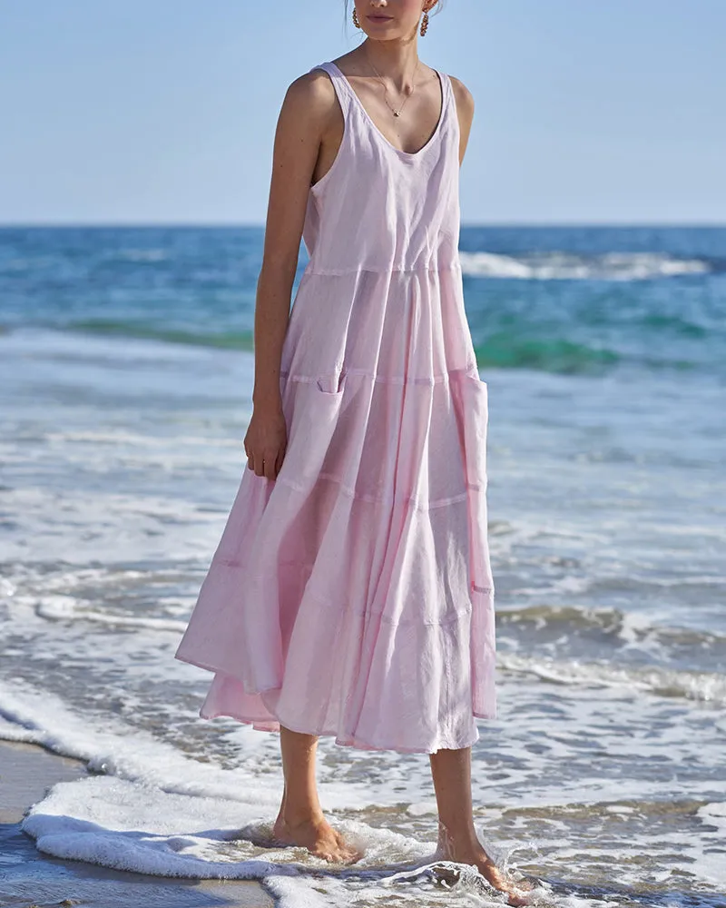 SHARI CHAMBRAY LINEN DRESS