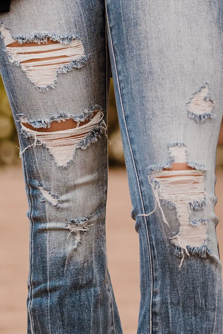 Midiross Vintage Ripped Flare Jeans
