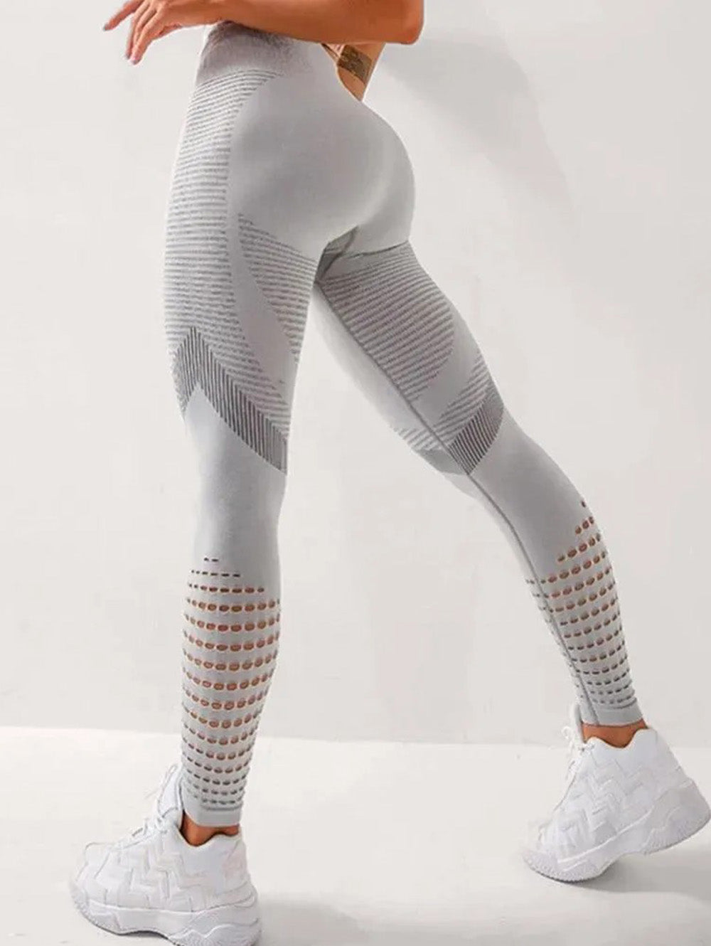 High Waist Hollow Out Butt Lifting Stretch Sports Leggings