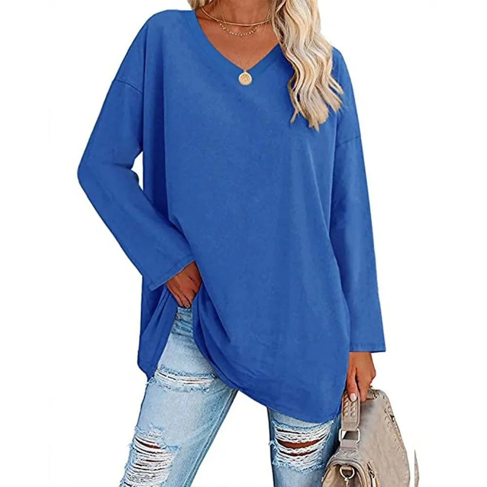 🔥🔥🔥🔥Women's Loose Long Sleeve Fashion V-neck Top