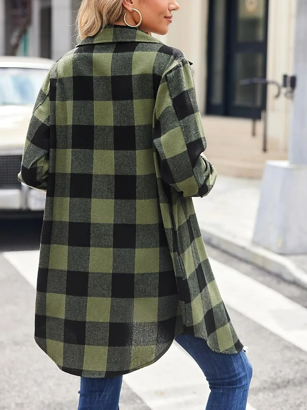 🔥🔥🔥🔥Women's Flannel Long Sleeve Plaid Button Down Shirts