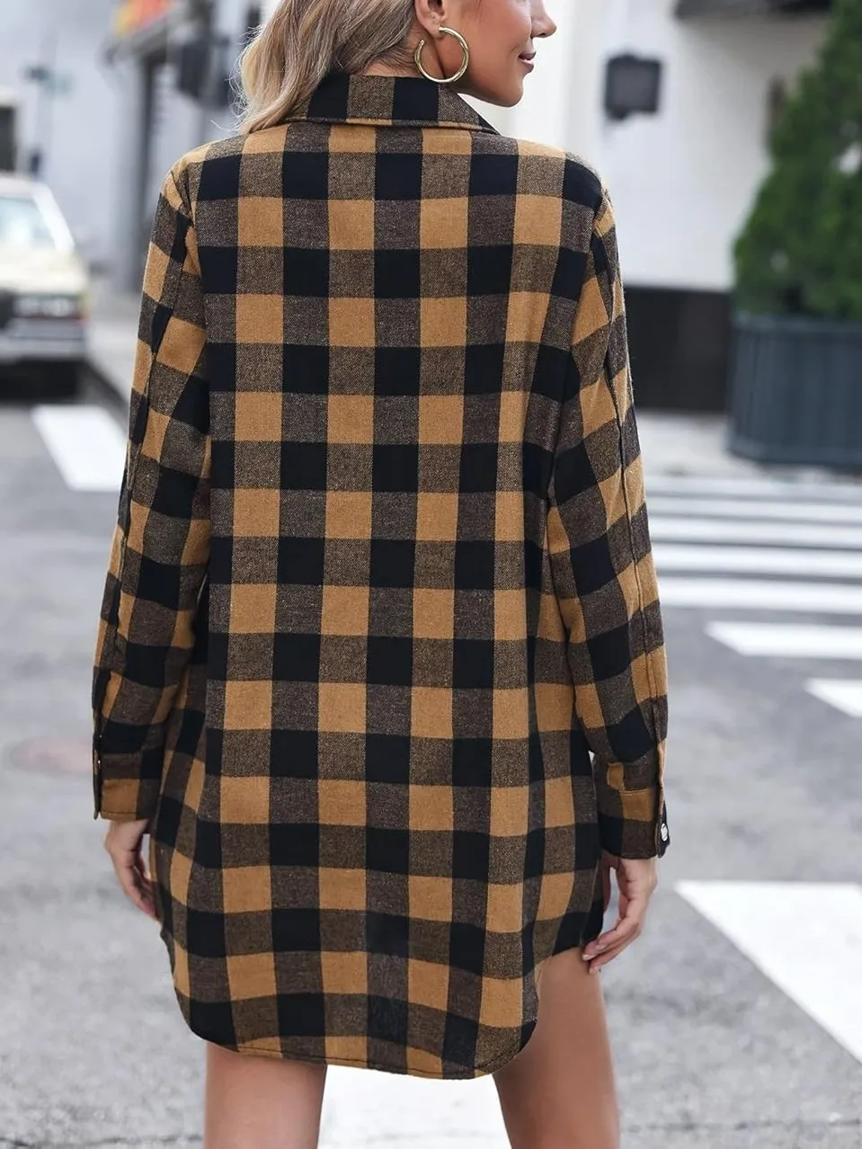 🔥🔥🔥🔥Women's Flannel Long Sleeve Plaid Button Down Shirts