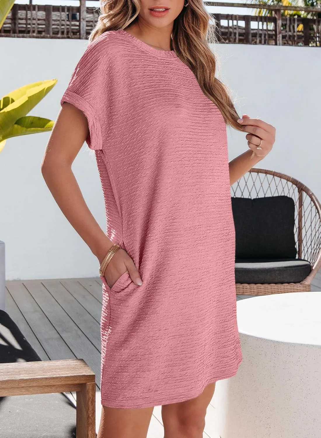 🔥🔥🔥🔥Women's Lightweight Summer T-shirt Dress with Pockets