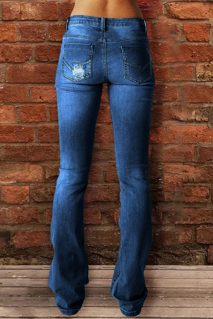 Midiross Vintage Ripped Low Waist Jeans