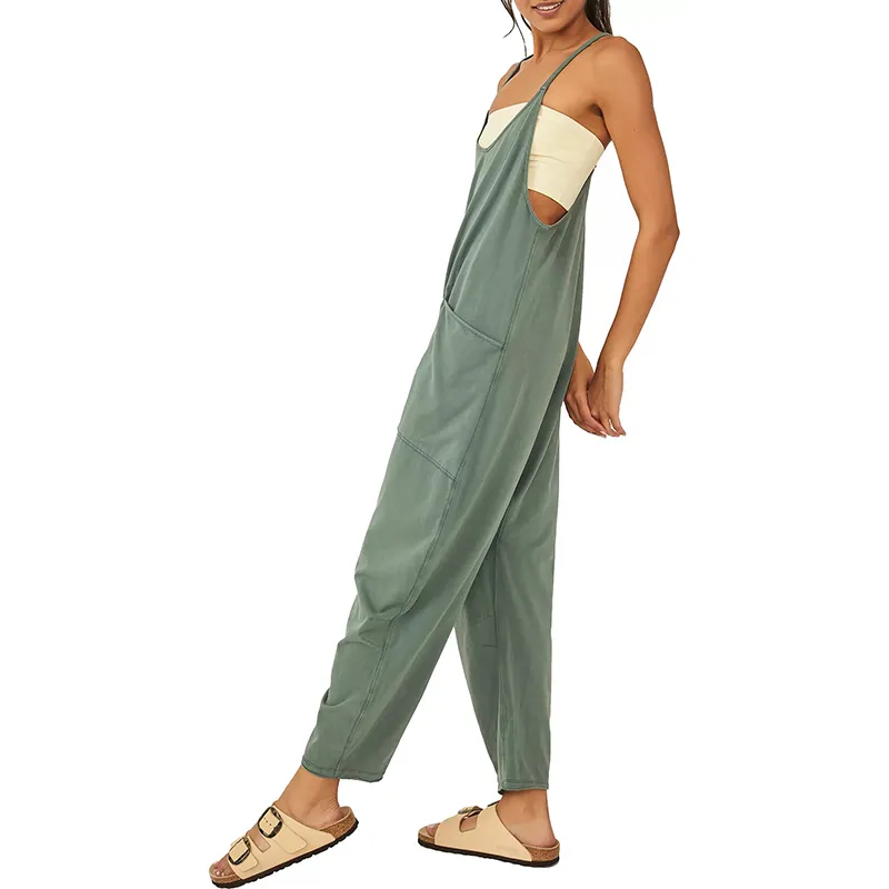 2023 WIDE LEG JUMPSUIT WITH POCKETS