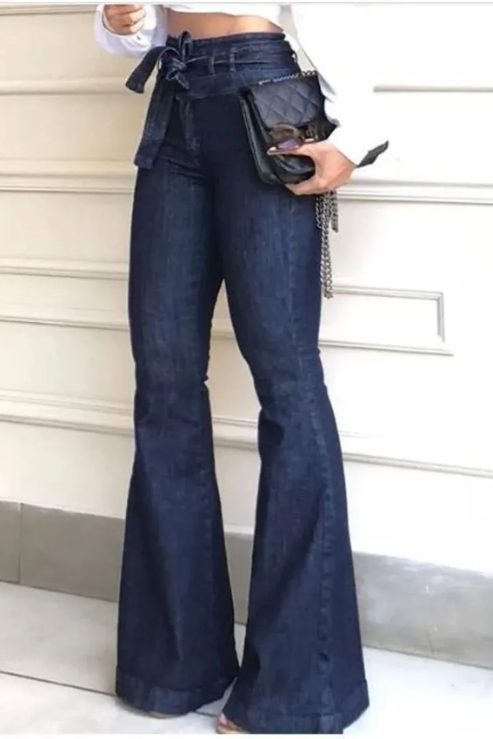 Midiross 90s Vintage Tie Waist Butt Lifting Flare Jeans
