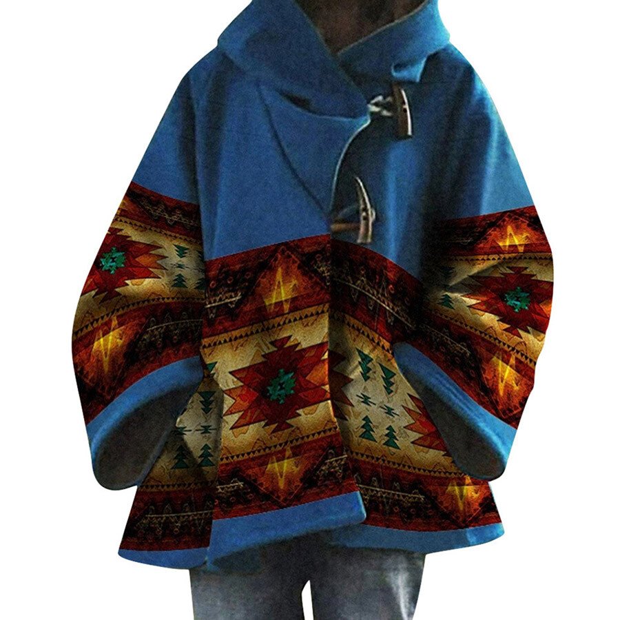 Ladies Western Vintage Print Woolen Jacket