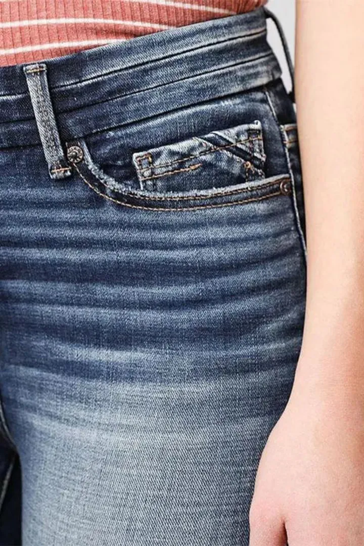 Vintage Raw Hem High Rise Flare Jeans