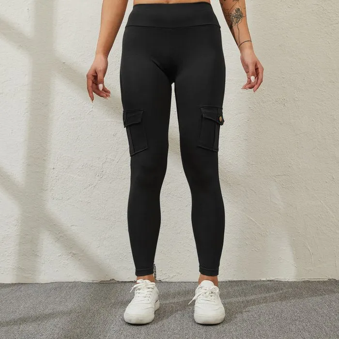 WOMEN'S POCKET SEXY STRETCH LEGGINGS FITNESS TRACK PANTS