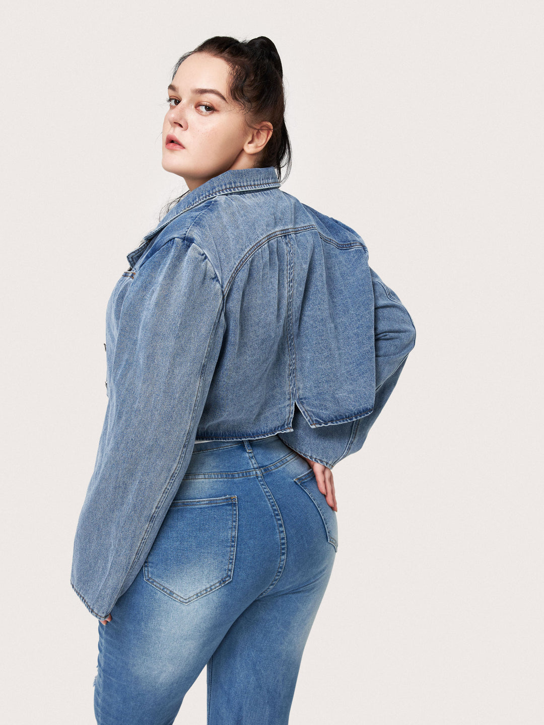 Curve&Plus Crop Denim Jacket