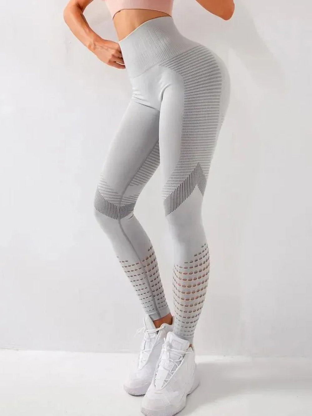 High Waist Hollow Out Butt Lifting Stretch Sports Leggings