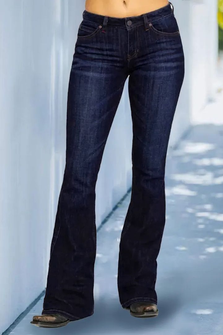 Vintage Mid Waist Flare Jeans