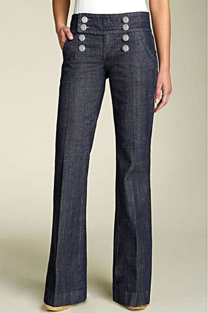 Midiross Solid Double Breasted Pocket Detail Straight Leg