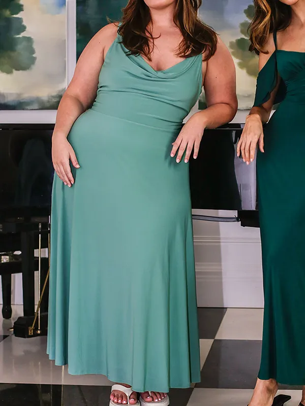 NEW DRAPE SUSPENDER DRESS WITH BUILT-IN BRA