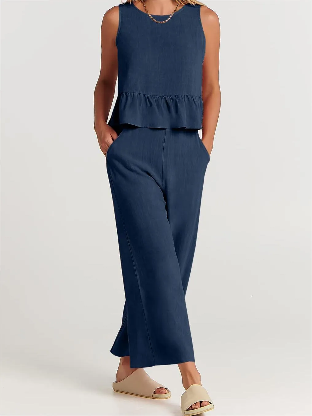 2023 WOMEN'S CASUAL 2 PIECE OUTFIT WITH POCKETS