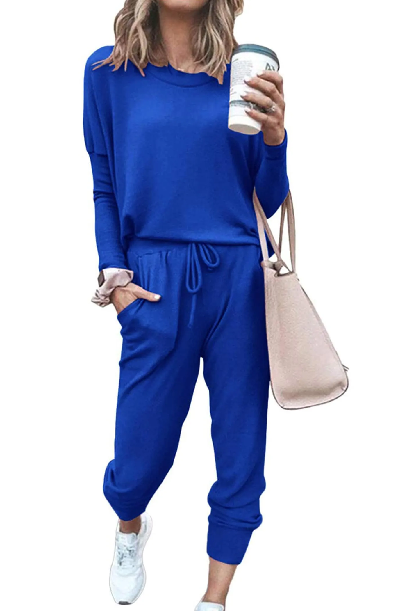 🔥🔥🔥🔥Women's Fall Crewneck Pullover Tops And High Waisted Pants Lounge Set