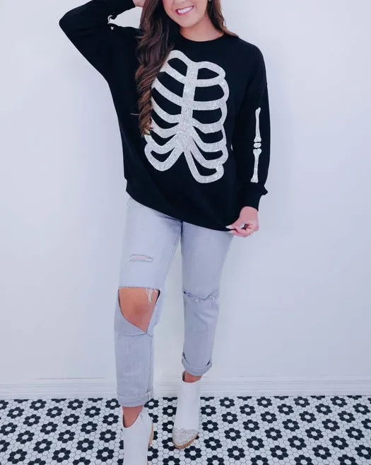 🔥🔥🔥🔥Women's Heart Skeleton Sequin Embellished Sweatshirt (Buy 2 Free Shipping)
