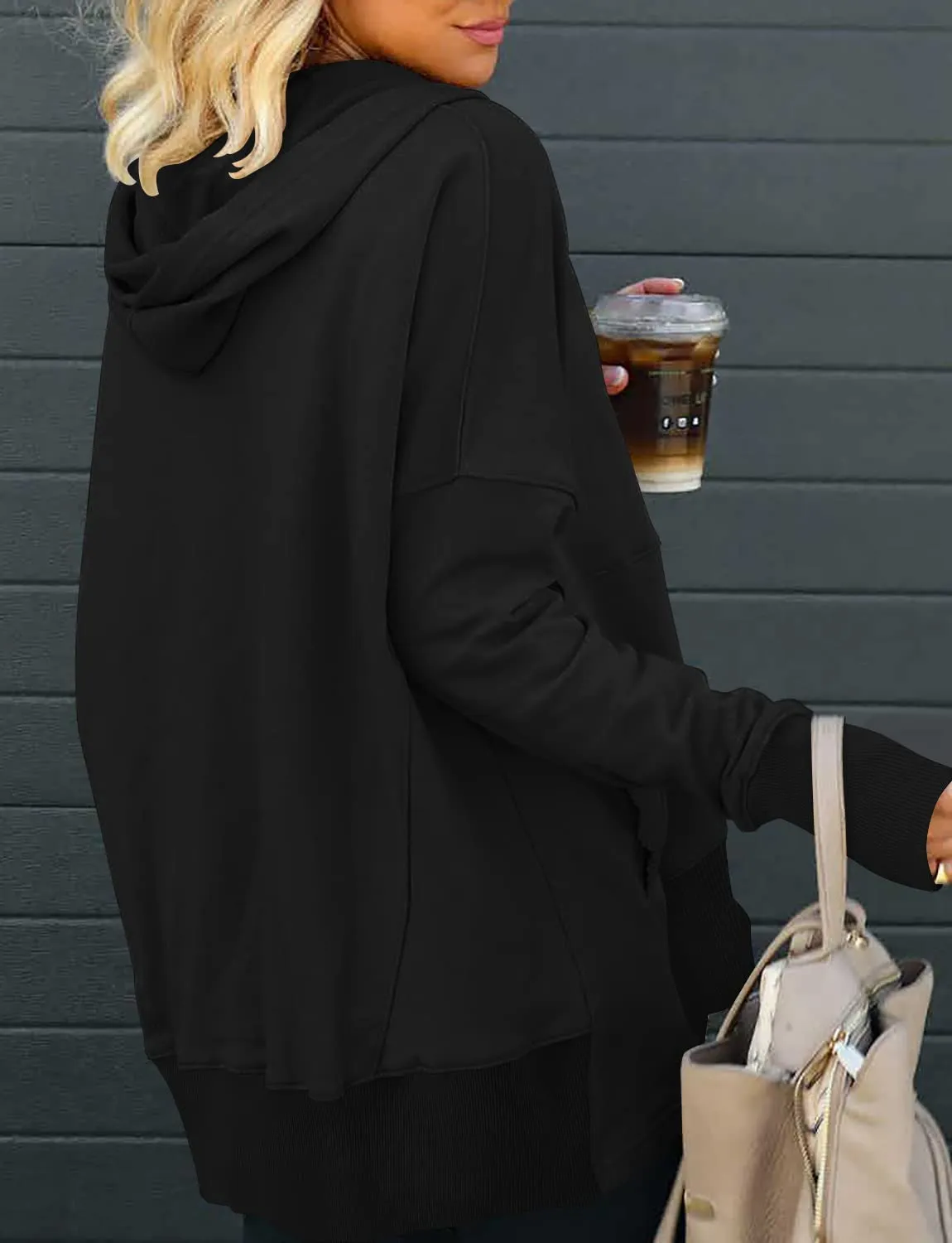 🔥🔥🔥🔥Women's Oversized Button Collar Long Sleeve Sweatshirt With Pocket