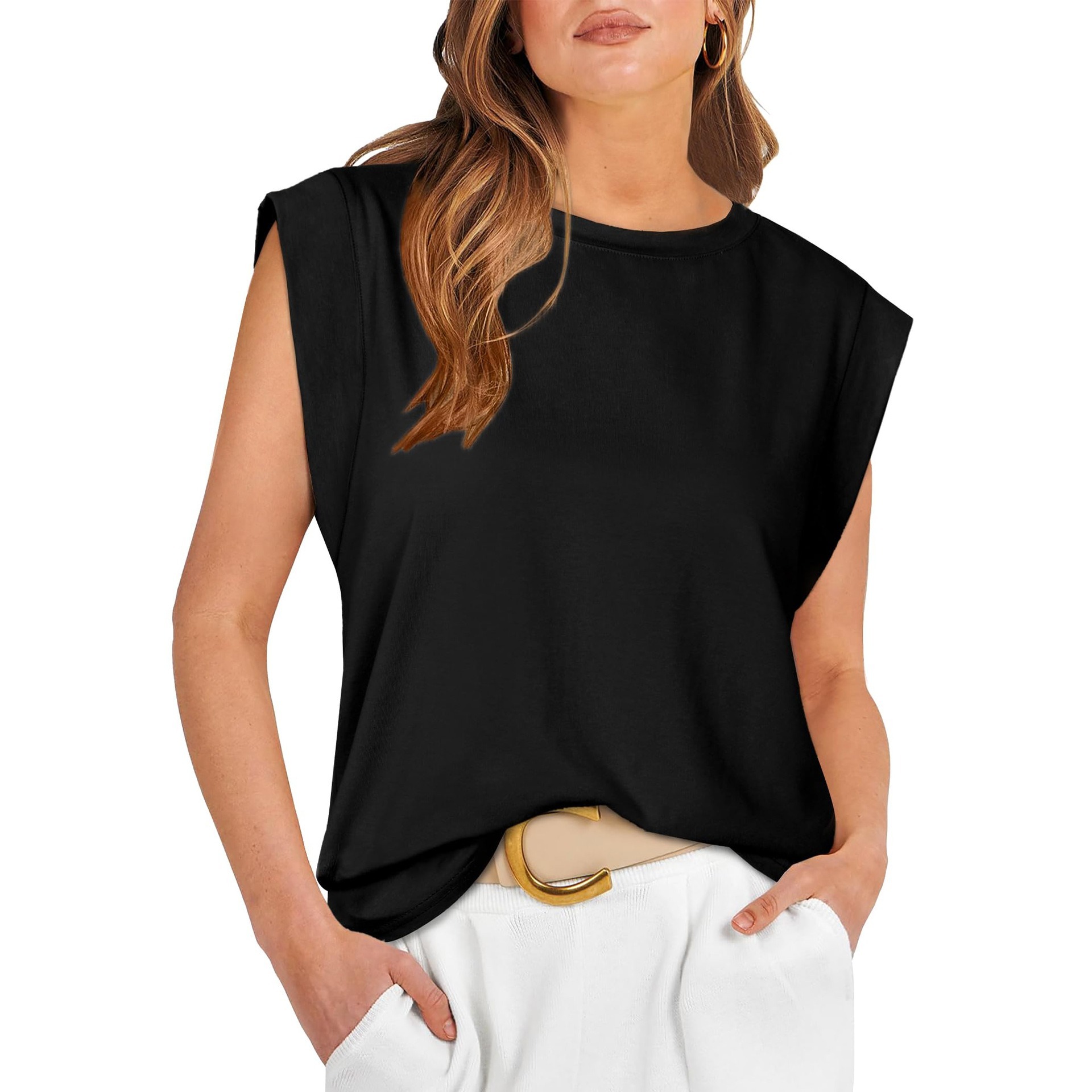 Basic Tee Casual Cap Sleeve Tops（BUY 2 FREE SHIPPING)