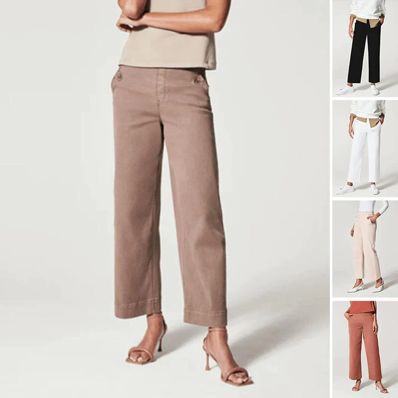 Spring/Summer 2023 New Straight Leg High Waist Casual Women's Pants (Maximum 4xl)