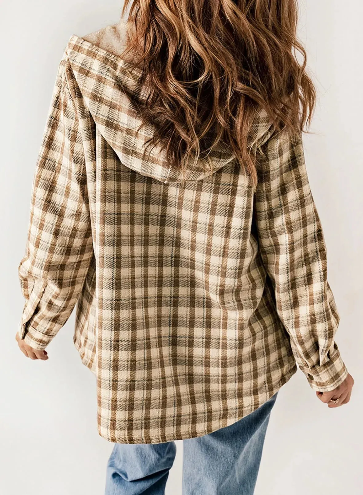 🔥🔥🔥🔥Plaid Hooded Thick Plus Fleece Warm Jacket Coat (Buy 2 Free Shipping)