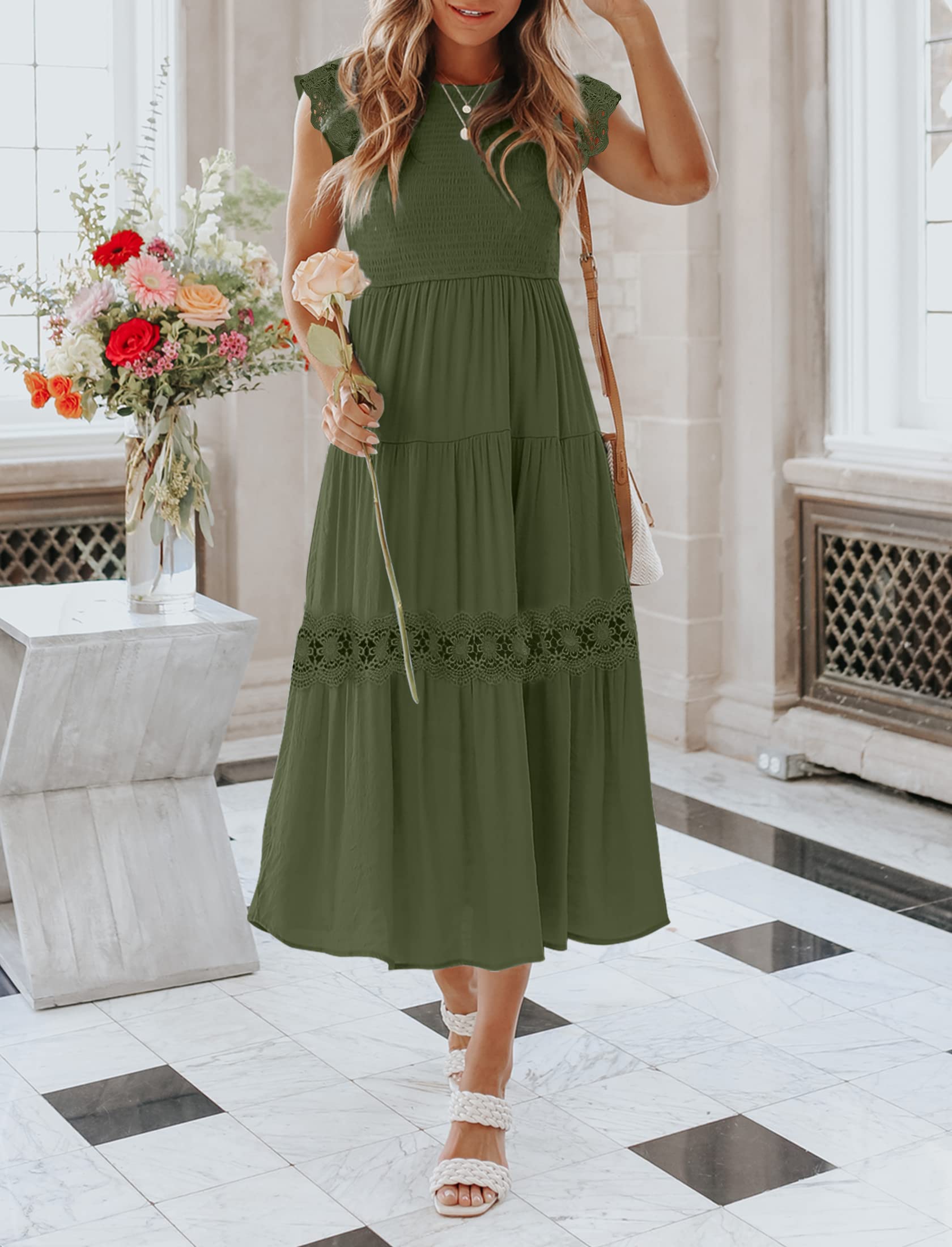 Women's Summer Casual Flutter Short Midi Dress
