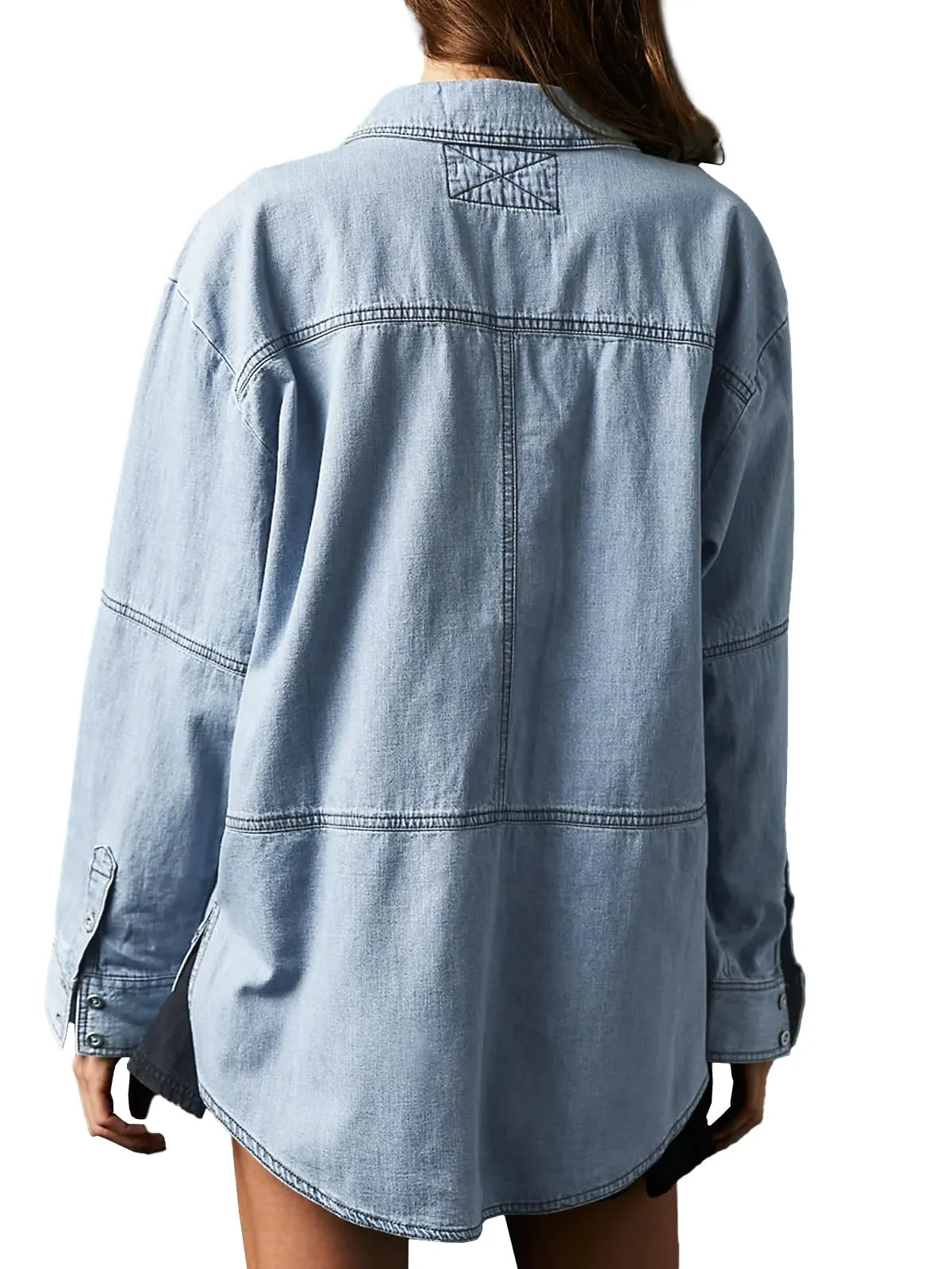 ????????Women's V-Neck Denim Pullover Shirt (Buy 2 Free Shipping)