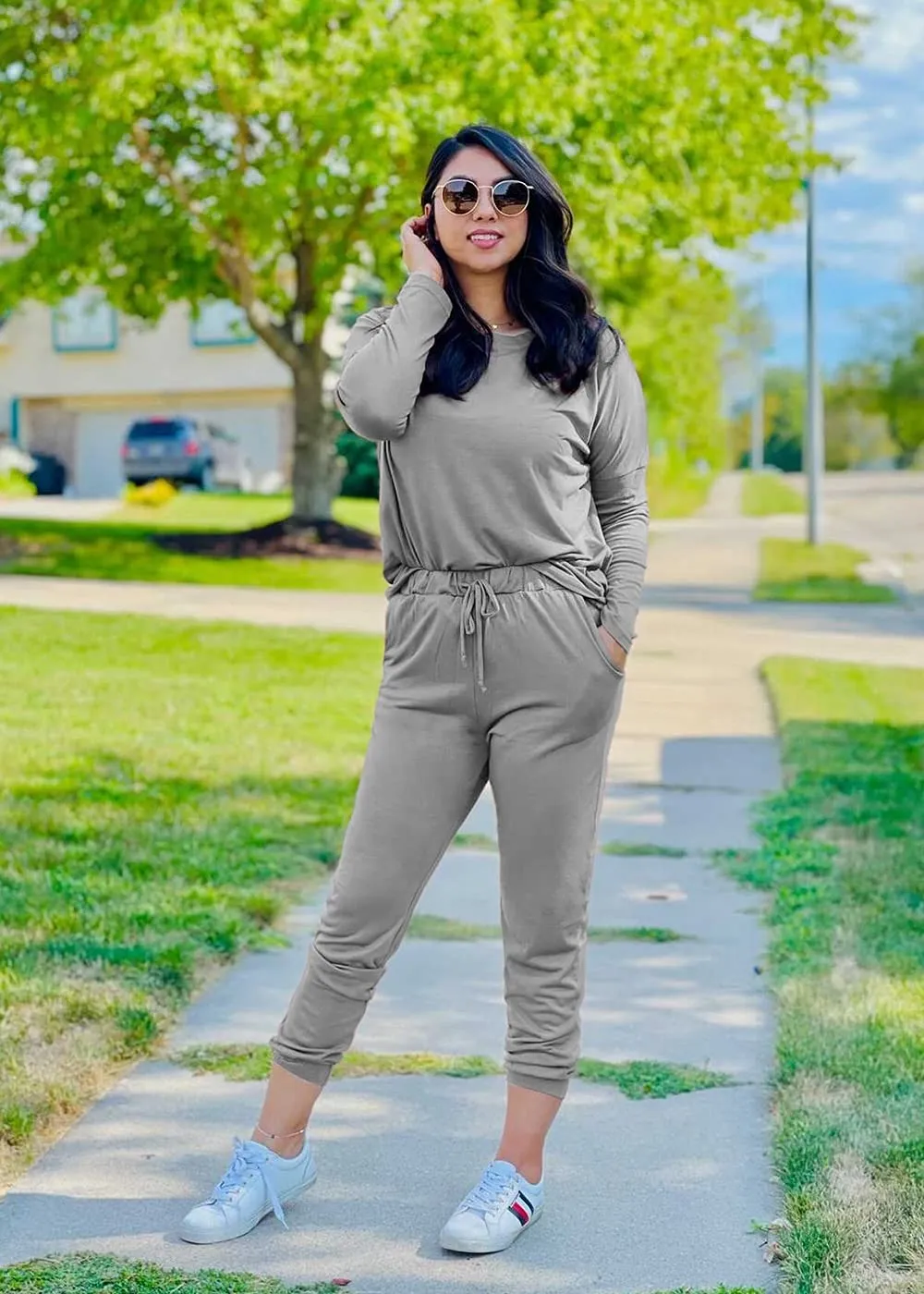 🔥🔥🔥🔥Women's Fall Crewneck Pullover Tops And High Waisted Pants Lounge Set