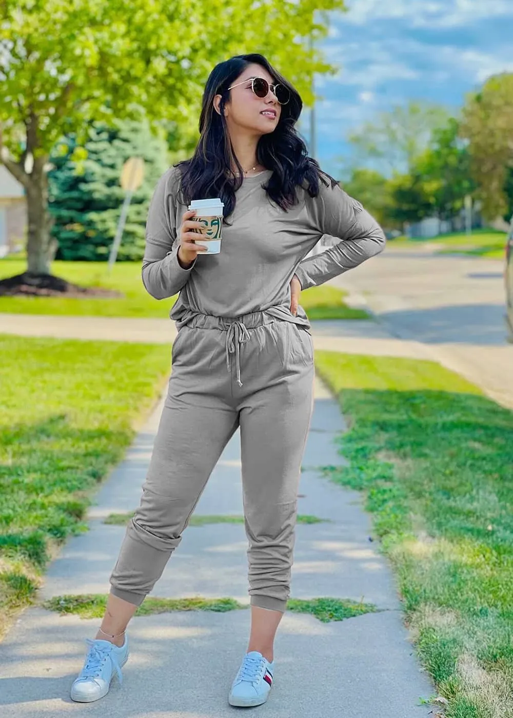 🔥🔥🔥🔥Women's Fall Crewneck Pullover Tops And High Waisted Pants Lounge Set