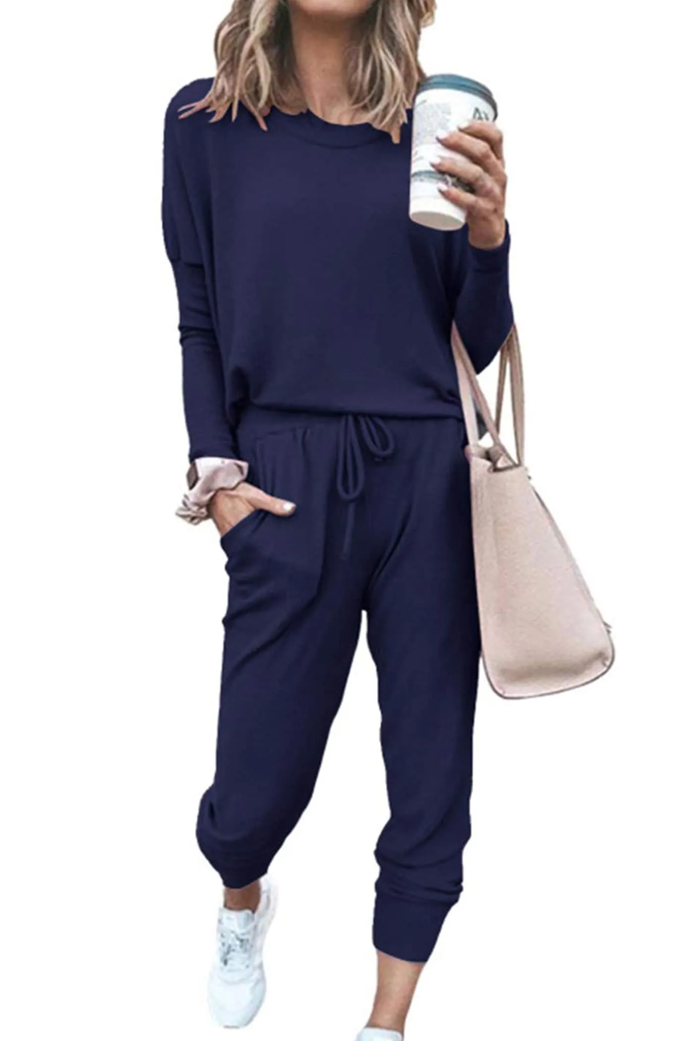 🔥🔥🔥🔥Women's Fall Crewneck Pullover Tops And High Waisted Pants Lounge Set
