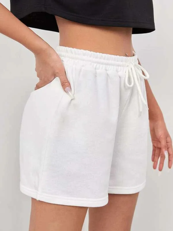 WOMEN'S CASUAL DRAWSTRING WAIST SPORT SHORTS