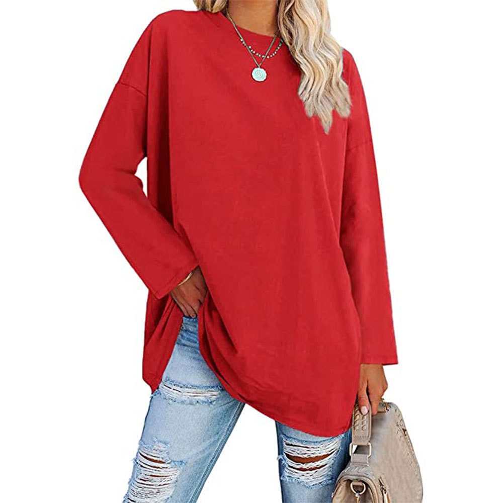 2023 New Updated Fabric Combed Cotton Jersey🔥 Womens Loose Fashion V-neck Top Short & Long Option (Size up to Plus Size 4XL)