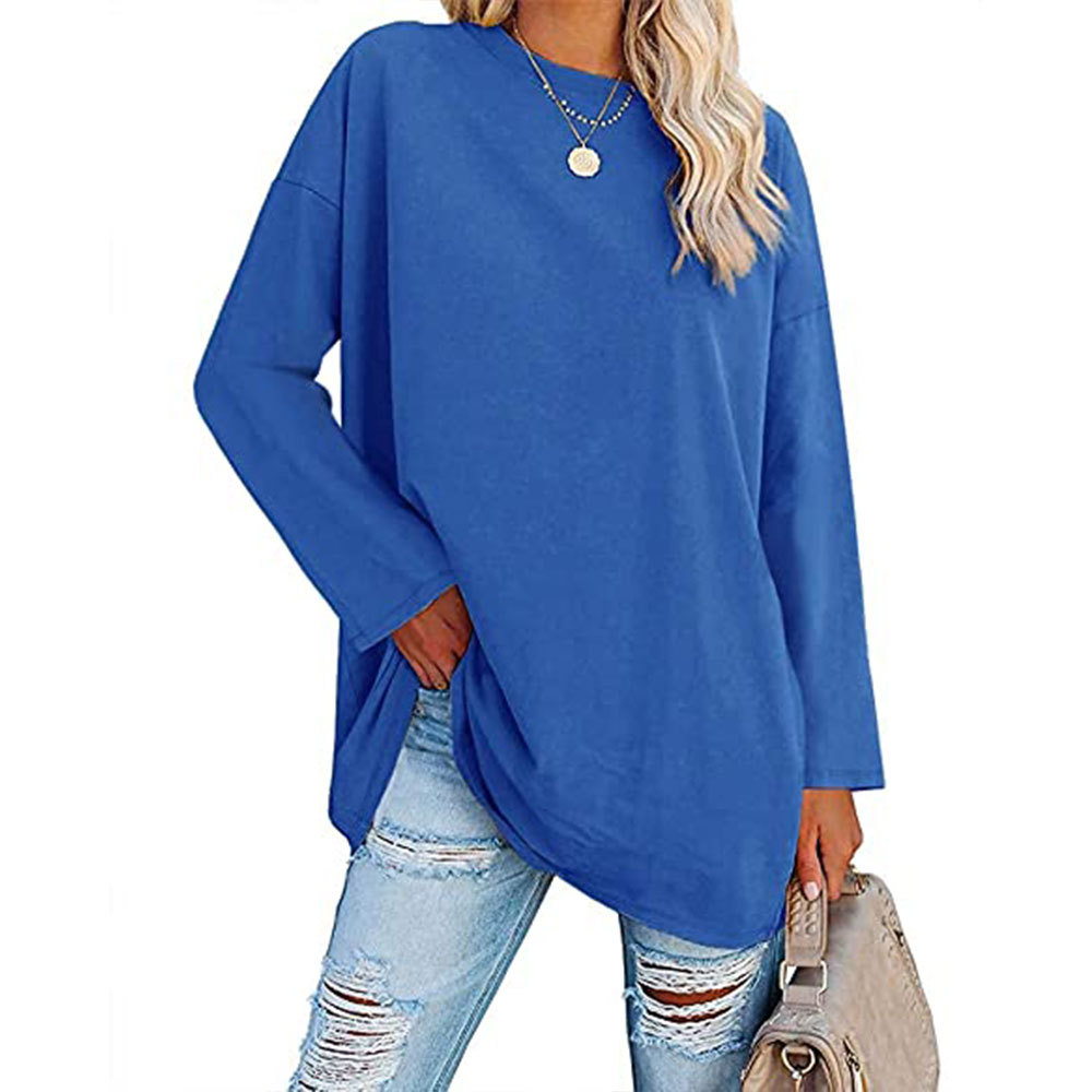 2023 New Updated Fabric Combed Cotton Jersey🔥 Womens Loose Fashion V-neck Top Short & Long Option (Size up to Plus Size 4XL)
