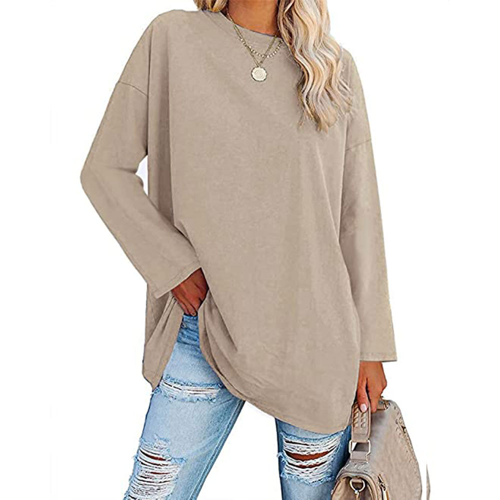 2023 New Updated Fabric Combed Cotton Jersey🔥 Womens Loose Fashion V-neck Top Short & Long Option (Size up to Plus Size 4XL)