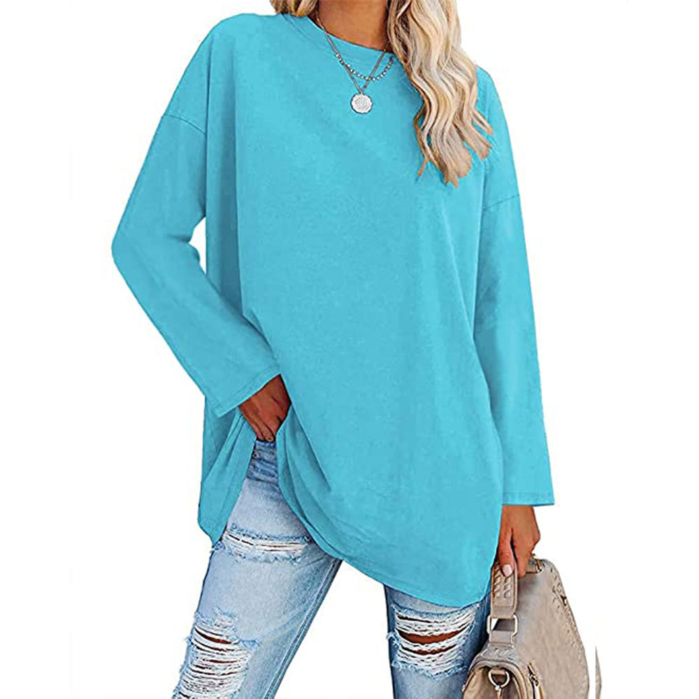 2023 New Updated Fabric Combed Cotton Jersey🔥 Womens Loose Fashion V-neck Top Short & Long Option (Size up to Plus Size 4XL)